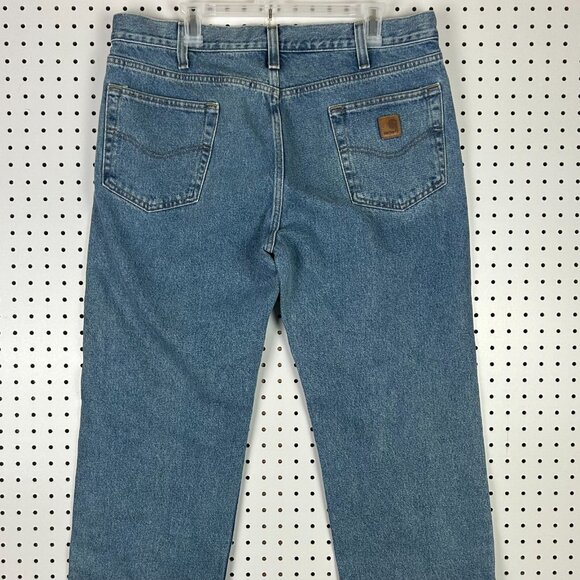 Carhartt Vintage Blue Jeans Size 38x32 Work Wear Traditional Fit B480 LVB Cowboy - Picture 2 of 7
